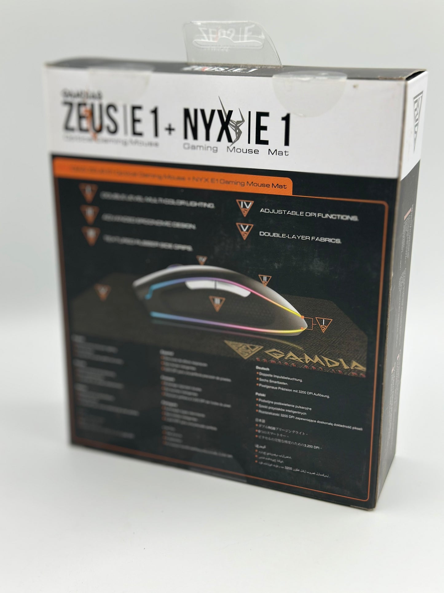 Gamdias Zeus E1 + Pad
Souris Filaire Pour Gamer - Droitier - Capteur Optique 3200 DPI - 6 Boutons - Rétro-Éclairage RGB - Tapis De Souris Inclus