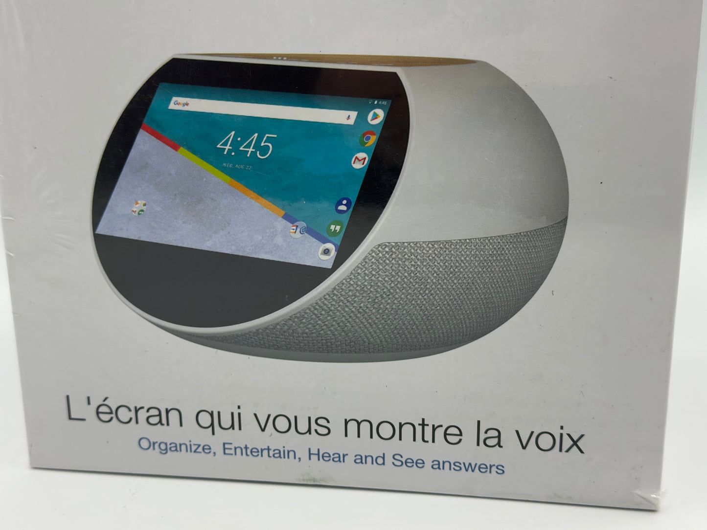 Assistant vocal - Hello 5 - Gris et Bois - Bluetooth - WiFi - USB - Ecran tactile 5" - 16 Go