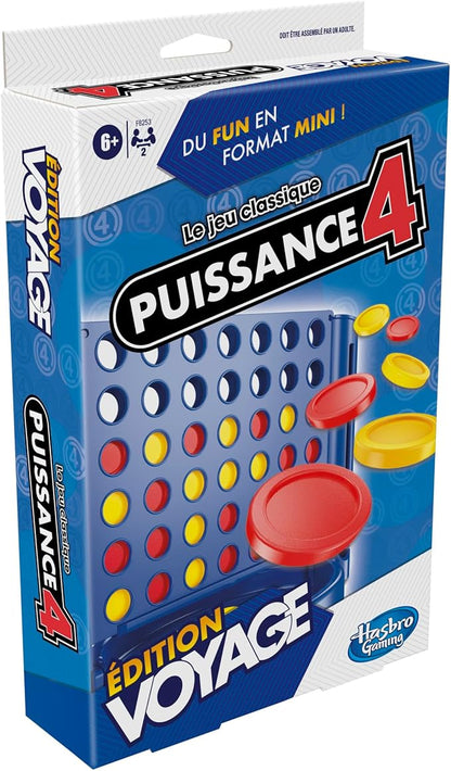 Gaming Puissance 4 édition Voyage, Jeu de société, Portable et multijoueur, Jeux de Voyage, Jeux d'empilement pour Enfants à partir de 6 Ans, Parfait pour l'été.