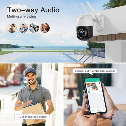 Caméra Surveillance WiFi Exterieure ctronic, 1080P PTZ IP WiFi Suivi Auto Détection Humaine neuve