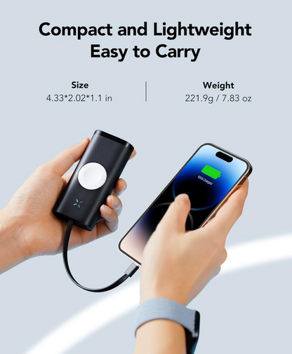 Batterie Externe pour iPhone et Apple Watch, 10000mAh Charge Rapide 20W PD 3.0& QC 3.0, neuf