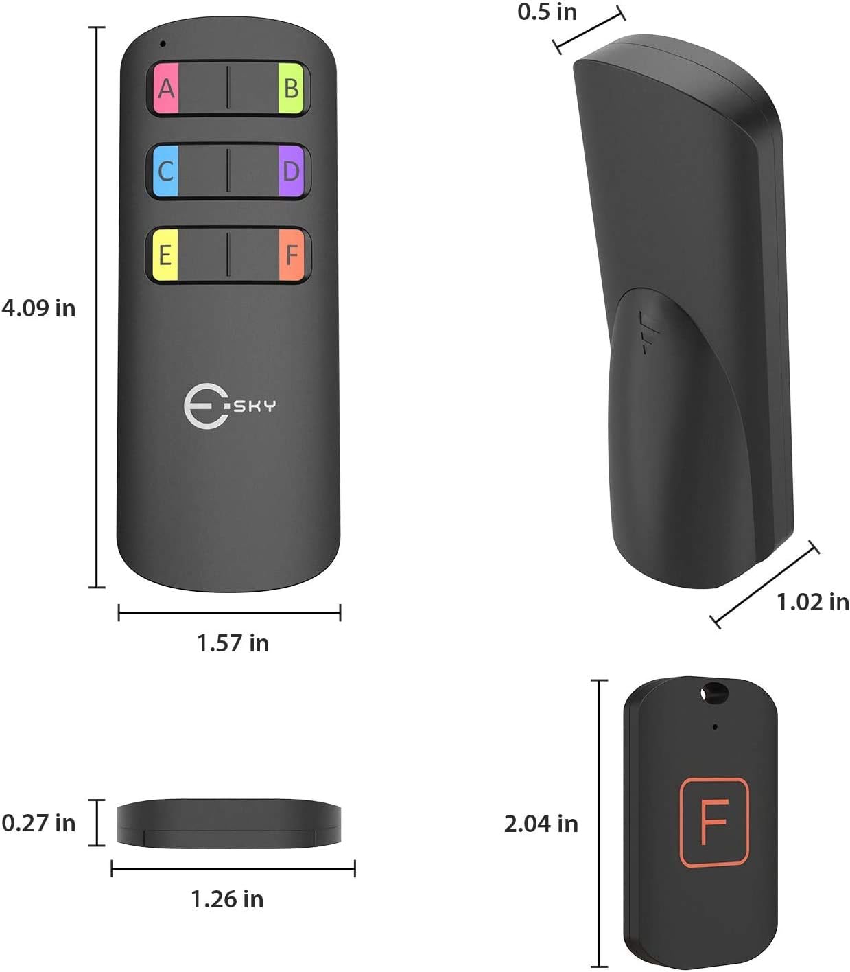 Esky Key Finder, détecteur de clés sans fil avec 6 récepteurs, RF Object Finder, Article Tracker, Animal de compagnie Tracker, Portefeuille Tracker, Bonne idée pour retrouver vos objets perdus