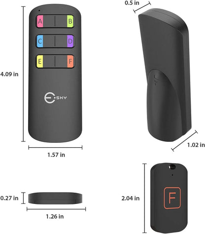 Esky Key Finder, détecteur de clés sans fil avec 6 récepteurs, RF Object Finder, Article Tracker, Animal de compagnie Tracker, Portefeuille Tracker, Bonne idée pour retrouver vos objets perdus