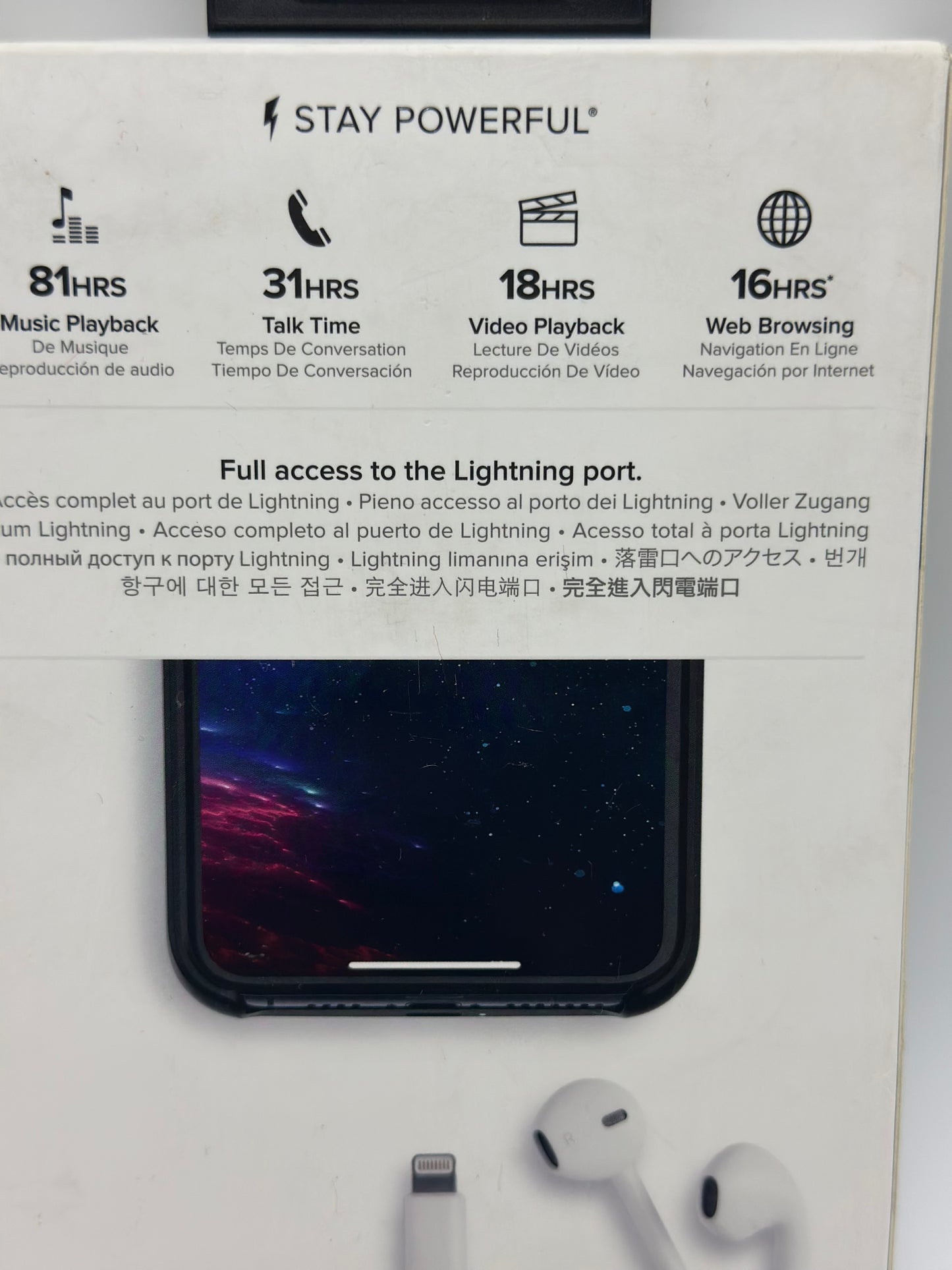 Coque avec batterie externe iPhone XS Max - Noir capacité 2000 ah