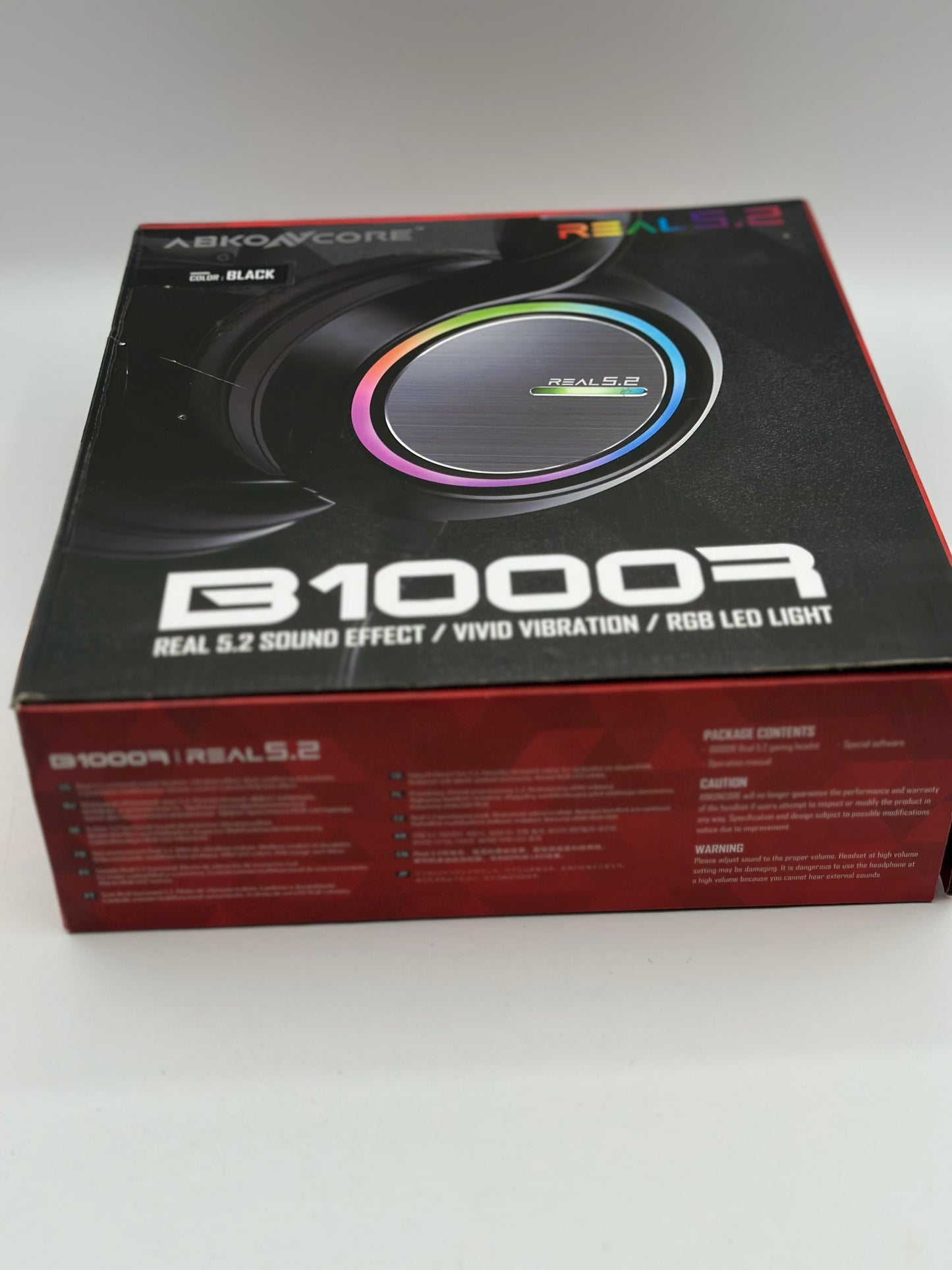 Abkoncore B1000R Real 5.2 Noir
Casque-Micro Pour Gamer Circum-Aural Fermés- Son Surround 5.2 - Micro Retractable - Générateur De Vibrations - Retro-Éclairage RGB - USB/PC