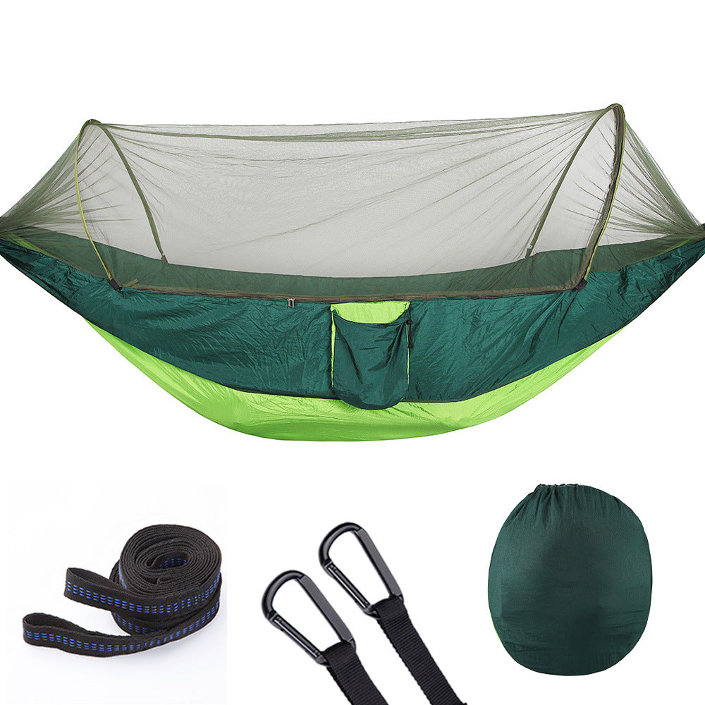 Hamac "Wild-Safe" – Ouverture Automatique & Moustiquaire Intégrée Haute Densité