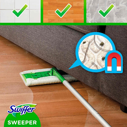 Swiffer Set de démarrage pour essuie-glaces 1 essuie-glace + 8 chiffons secs, essuie-glace idéal contre la poussière, les poils d'animaux et les allergènes