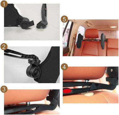 Appui-tête de voiture Oreiller de voiture Support de cou de voiture Siège de voiture Appui-tête Support d'oreiller des deux côtés Oreiller cervical avec nylon élastique élevé adapté aux adultes et aux enfants - Noir
