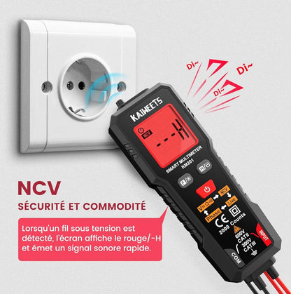 Multimètre Numérique, Multimètre Auto, Mesure Intelligente, Multimètre Professionnel, Testeur Electrique, Voltmetre, Mesure de Tension CA/CC, Résistance, Continuité et Séquence de Phase