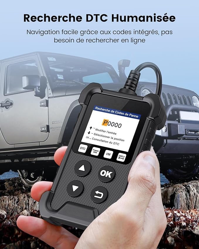 Scanner Lecteur Code Voiture EOBD avec Fonctions OBD2 complètes Vérifier l'outil Diagnostic neuf
