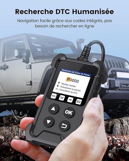 Scanner Lecteur Code Voiture EOBD avec Fonctions OBD2 complètes Vérifier l'outil Diagnostic neuf