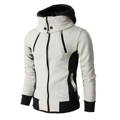 Veste à capuche zippée pour hommes Faux cardigan de sport en deux pièces Veste de sweat-shirt ajustée décontractée