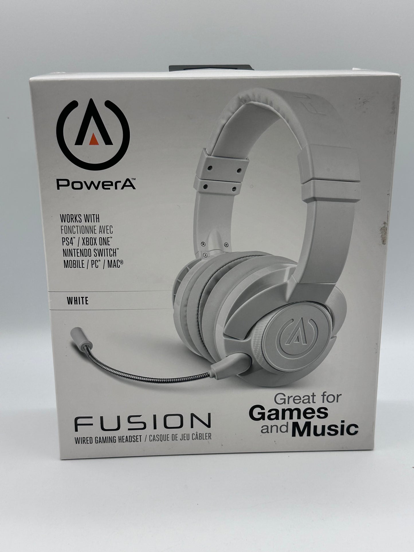 PowerA Fusion Casque Gamer Filaire avec Microphone Amovible - Compatible avec PlayStation 4, Xbox (One, One X, One S, 360), Nintendo Switch, Mac PC, Android , iOS - Blanc