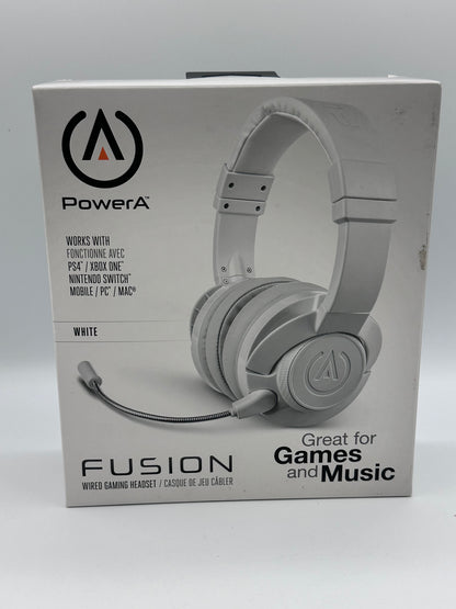 PowerA Fusion Casque Gamer Filaire avec Microphone Amovible - Compatible avec PlayStation 4, Xbox (One, One X, One S, 360), Nintendo Switch, Mac PC, Android , iOS - Blanc