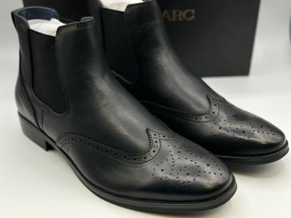 Bruno Marc Men Chelsea Boots Brogue en cuir Bottes de cheville Bottes Slip Boots