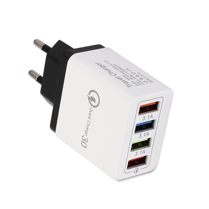 Chargeur USB Charge rapide 3.0 4 Adaptateur de téléphone pour tablette Chargeur mobile mural portable