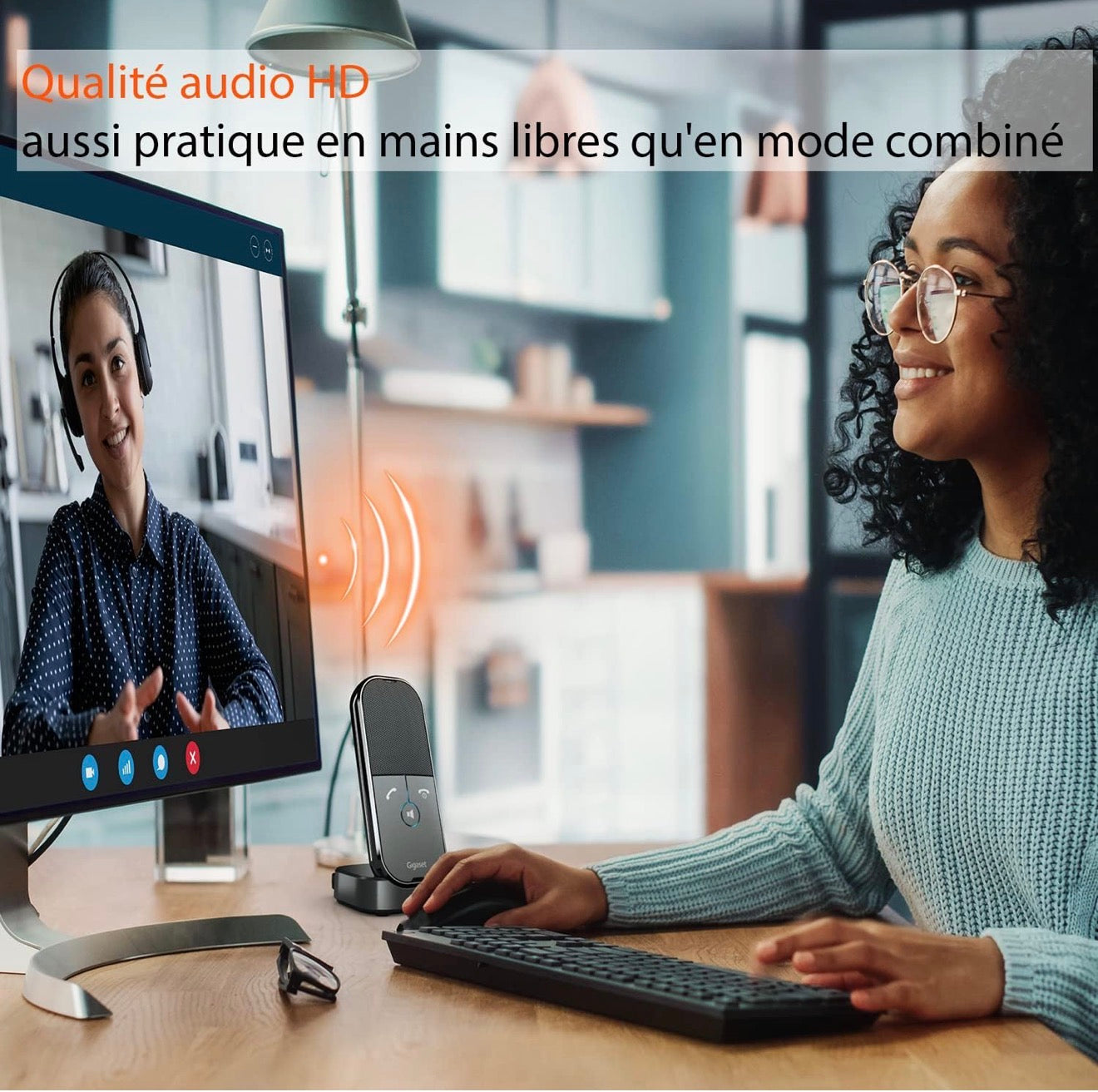 Gigaset ION – Haut parleur compact avec mode combiné – Enceinte pour conférence Son HD - Plug & Play - USB-C - Compatible Teams, Zoom et autres softphones Windows, Linux, MacOS, Anthracite
