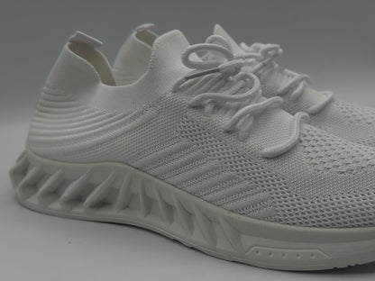 Semelles intérieures en dentelle pour homme - Maille souple - Couleur tendance - Chaussures de sport décontractées respirantes et solides - Pour la course à pied, blanc, 40