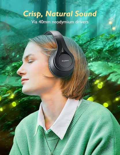 Casque Bluetooth avec 60H de Lecture, Casque Bluetooth 5.0 sur l'oreille, Micro intégré, Casque sans Fil Filaire Pliable pour Le Travail, Les Voyages, l'apprentissage en Ligne, téléphone, PC