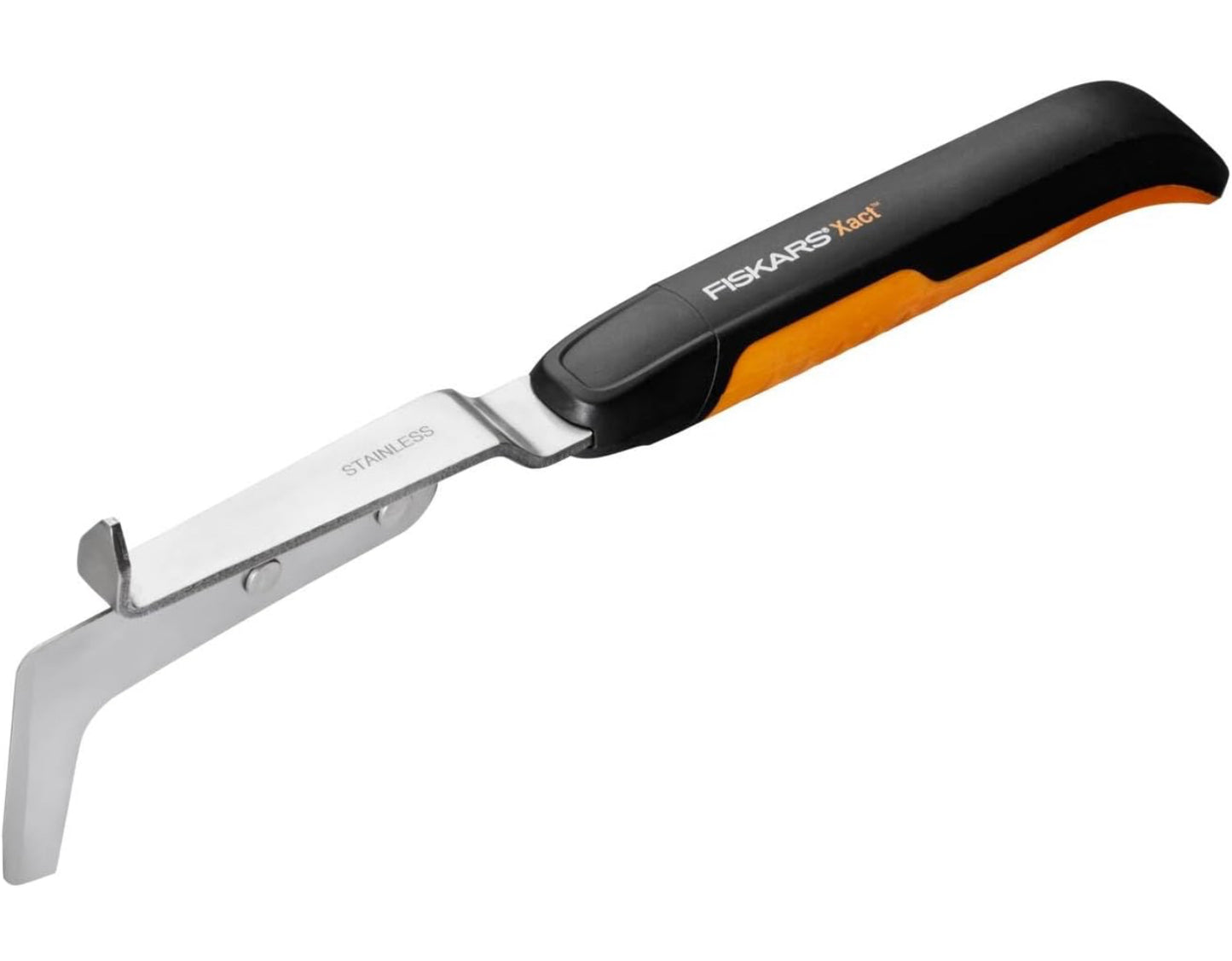 Fiskars Couteau désherbeur pour extirper les mauvaises herbes et la mousse, Longueur : 33,8 cm, Noir/Orange, Acier/Plastique, Xact