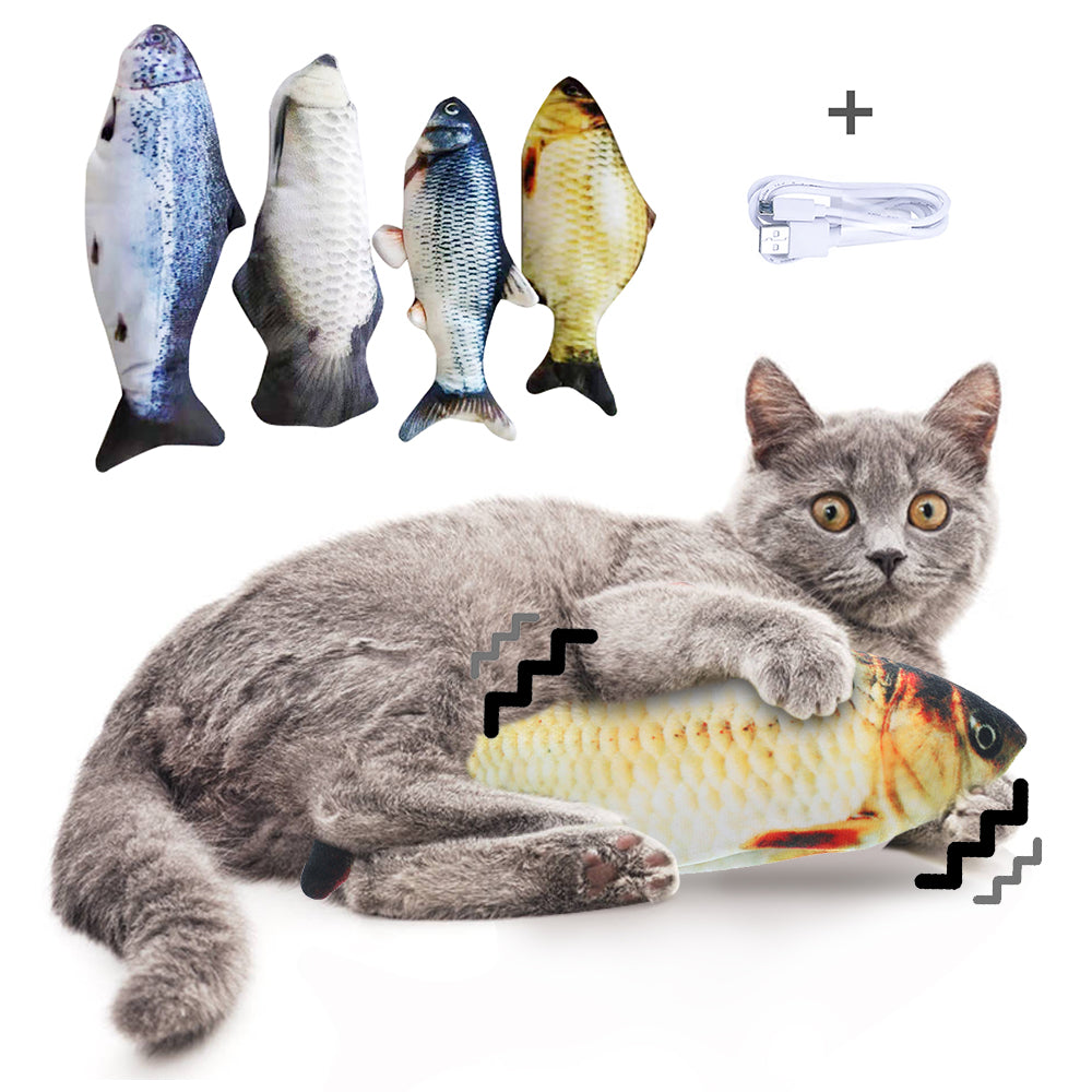 Poisson Interactif "Real-Flop" – Jouet Électrique Sautillant & Rechargeable USB