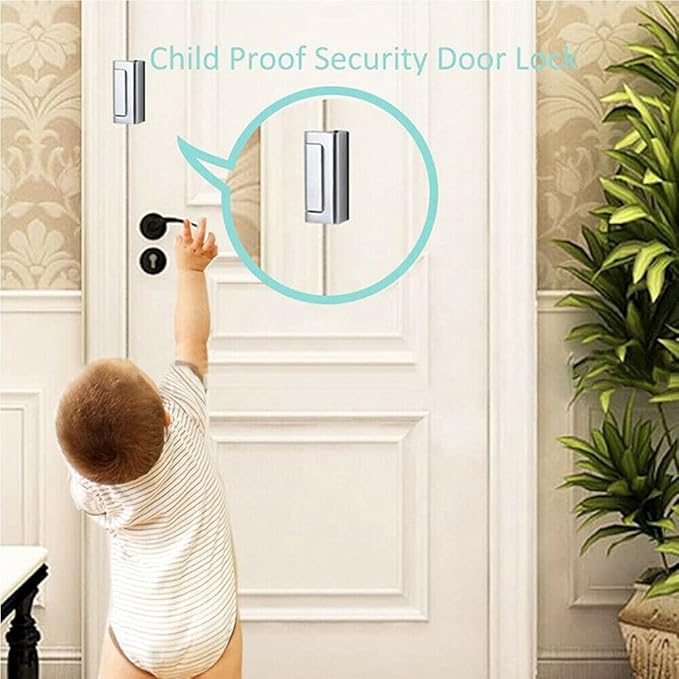 Renfort de Sécurité de Porte Verrou Porte à la Maison Sécurité des Enfants Argent