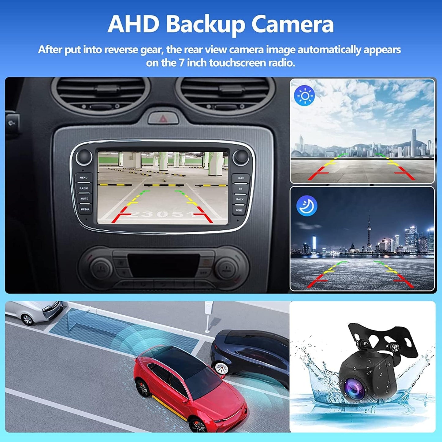 Autoradio 2+32G Android 11- 2 Din avec Carplay pour Ford Focus Mondeo Galaxy Kuga C-Max S-Max neuf