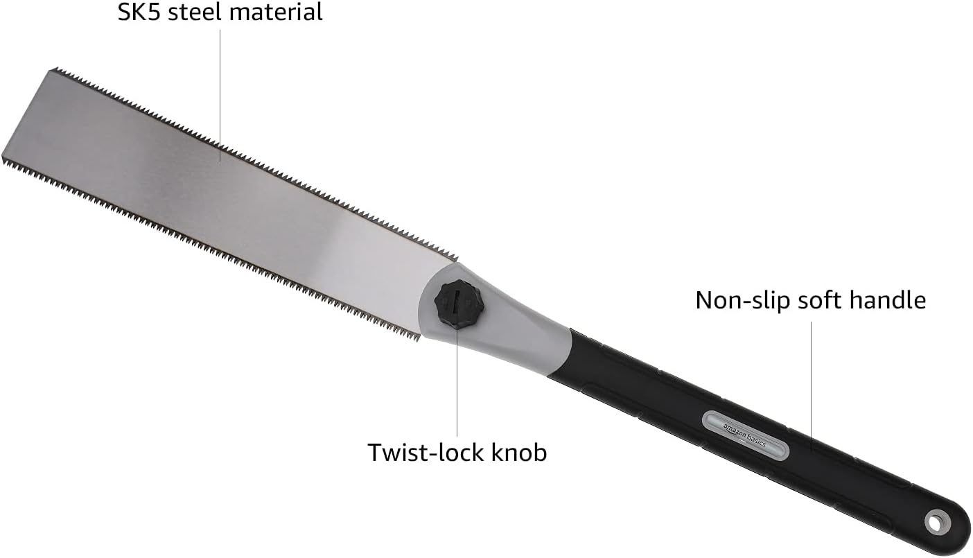 Amazon Basics Scie japonaise à double tranchant pour travail du bois 33 cm