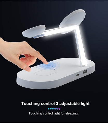 Multifonctionnel cinq en un magnétique sans fil chargeur de montre casque de bureau support de téléphone portable chargeur 15W charge rapide