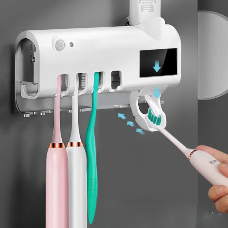 Stérilisateur UV "Pure-Smile" – Support Brosse à Dents Intelligent & Distributeur Automatique de Dentifrice