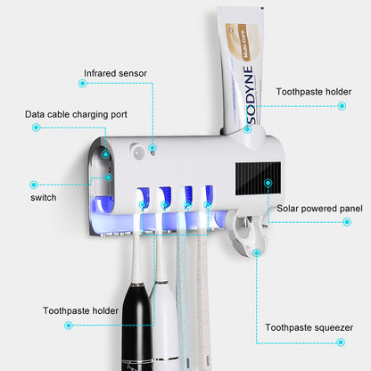 Stérilisateur UV "Pure-Smile" – Support Brosse à Dents Intelligent & Distributeur Automatique de Dentifrice