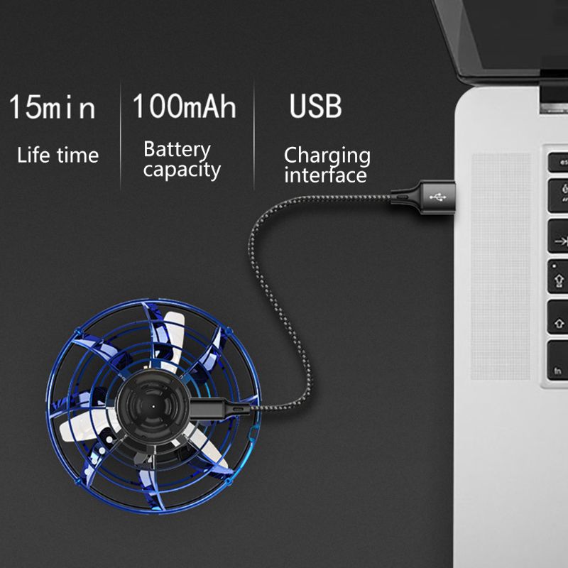 Drone UFO "Gravity-Free" – Induction Manuelle, Rotation 360° & Illumination LED
