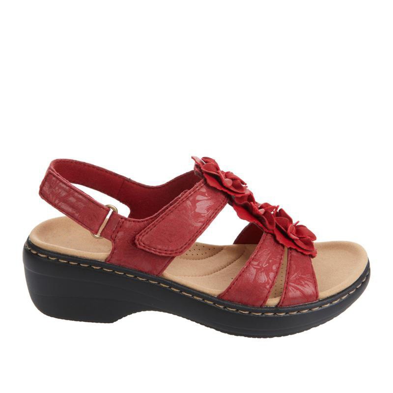 Sandales "Bloom-Wedge" – Talons Compensés, Bout Ouvert & Détails Floraux