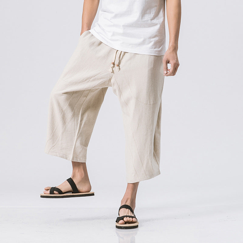 Pantalon Harem "Zen-Flow" – Style Chinois en Coton & Lin, Coupe Large & Relax