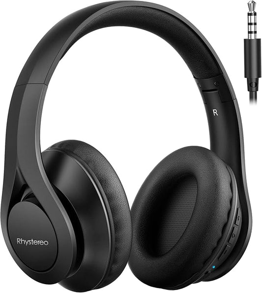 Casque Bluetooth avec 60H de Lecture, Casque Bluetooth 5.0 sur l'oreille, Micro intégré, Casque sans Fil Filaire Pliable pour Le Travail, Les Voyages, l'apprentissage en Ligne, téléphone, PC