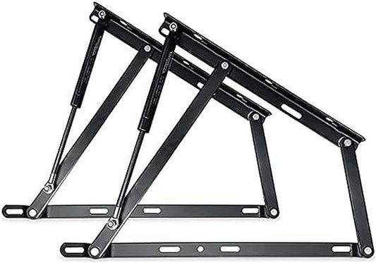 Lot de système Complet de Levage hydrauliques Professionnel pour canapés. Comprend des charnières + Pistons + vis, Puissance 1400 Nw (lit de 160) Noir
