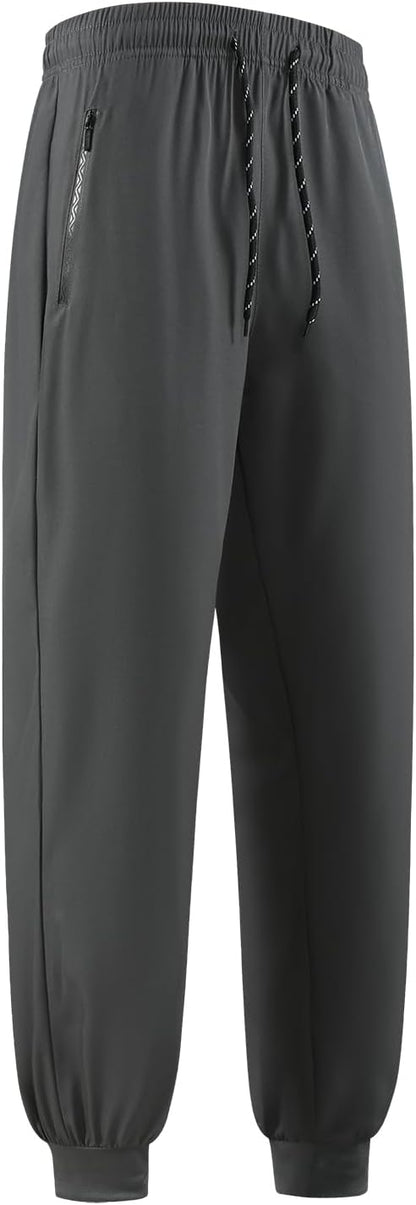 Pantalon de sport pour homme avec taille élastique et poches zippées pour la course à pied et la randonnée
Taille: L