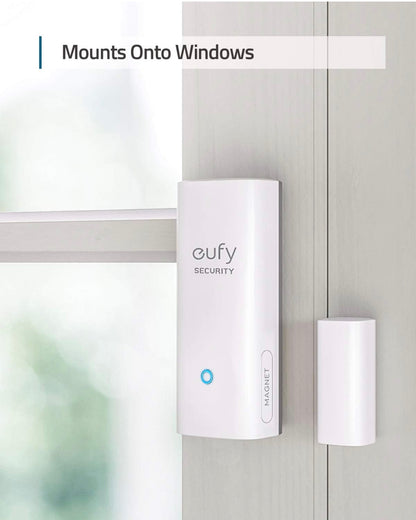 eufy Security, Capteur d'entrée eufy Security - Détecteur pour Portes et fenêtres avec Alarme, alertes sur Application Android/iOS, 2 Ans d'autonomie - Nécessite eufy HomeBase ou HomeBase E