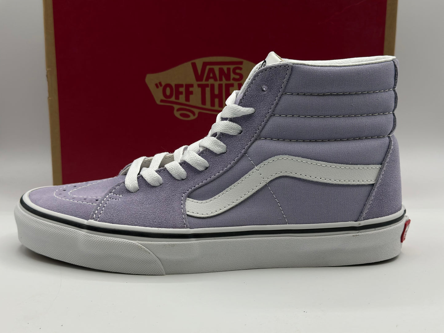 Vans Sk8-hi Baskets violet tulipe/blanc véritable, pointure femme et homme