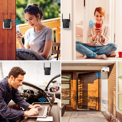 Répéteur WiFi 1200 Mbps Dual Band (5 GHz et 2,4 GHz) avec Port Ethernet, Installation Instantanée Via Bouton WPS - Étend la Couverture jusqu'à 200 m²