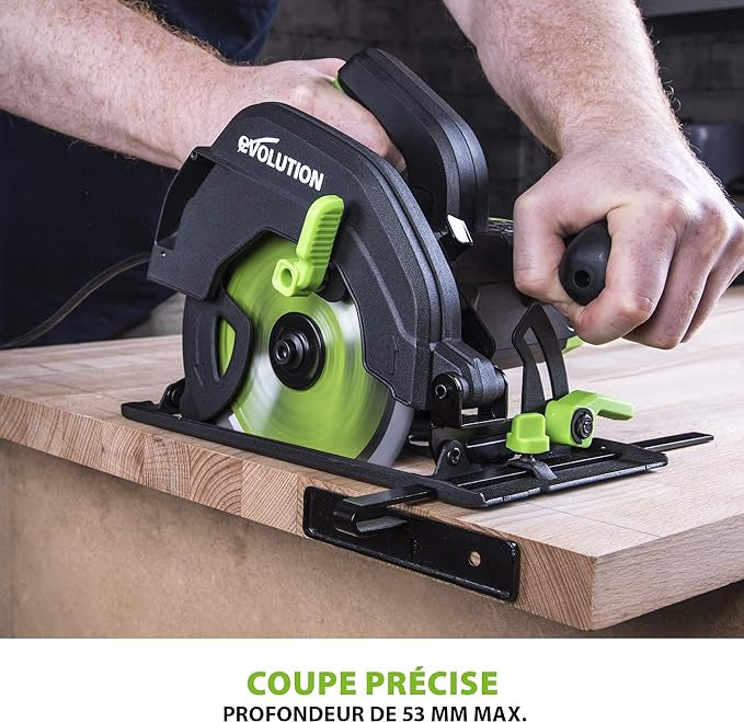 Evolution Power Tools Scie Circulaire Multi-Matériaux, Découpe l’acier, l’aluminium, le bois clouté