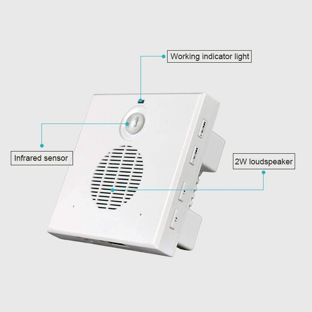 Détecteur de Mouvement Infrarouge Détecteur d'alarme sans Fil PIR système de Message Vocal Intelligent à Moins de 4 mètres 8 Niveaux réglables