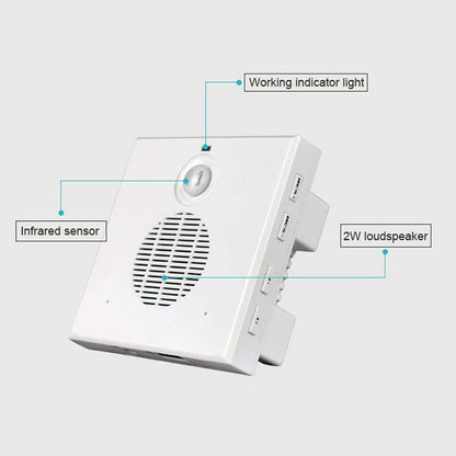 Détecteur de Mouvement Infrarouge Détecteur d'alarme sans Fil PIR système de Message Vocal Intelligent à Moins de 4 mètres 8 Niveaux réglables