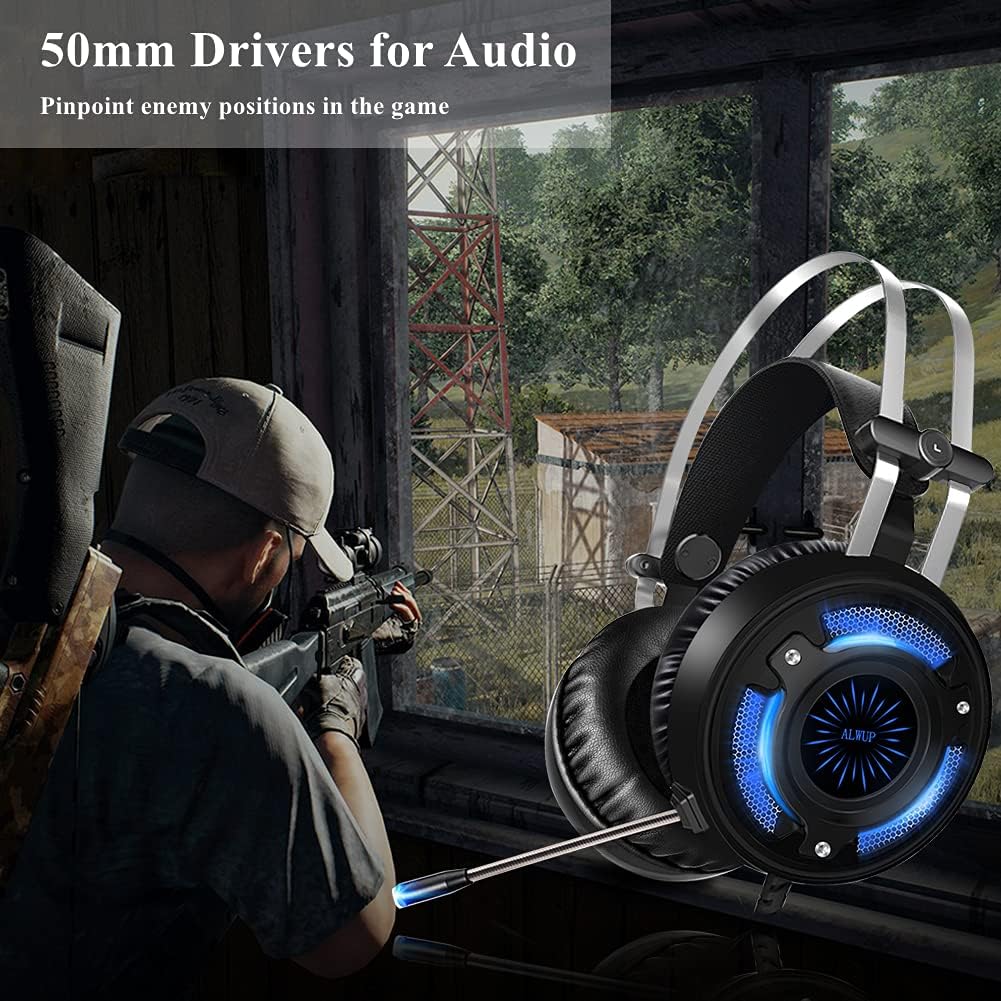 Casque Gaming PS5 PS4, Xbox One avec Micro, PC avec Anti Bruit Stéréo Basse