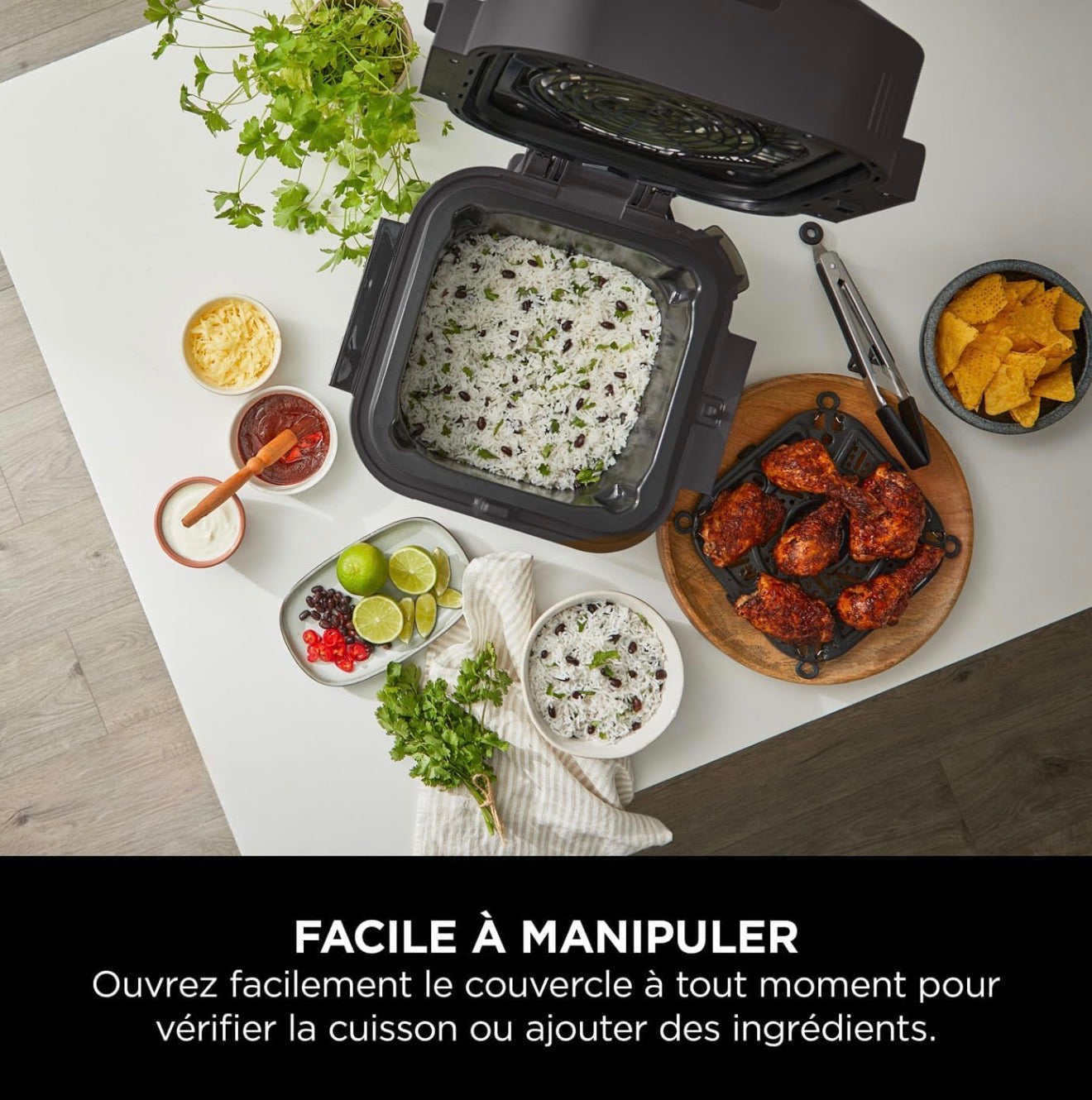Ninja Speedi multicuiseur 10-en-1 vapeur/air,cuisson sans huile, nettoyage facile 5,7L, noir/cuivre