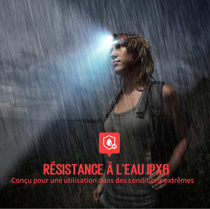 Lampe Frontale Led ImperméAble à L'Eau Puissante Rechargeable 4 Modes D'éClairage neuve