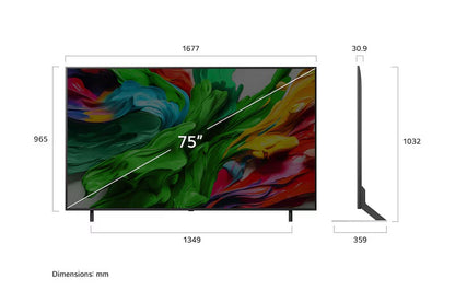 75 pouces (189 cm) | LG QNED evo AI QNED85 MiniLED | 4K Smart TV | 2025