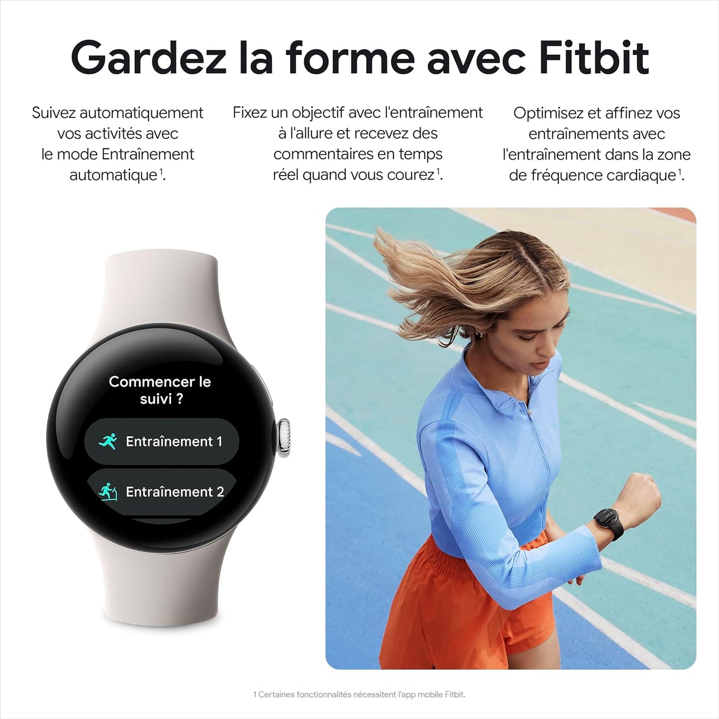 Google Pixel Watch 2 – Boîtier en Aluminium Noir Mat – Bracelet Sport Noir Volcanique – Wi-FI