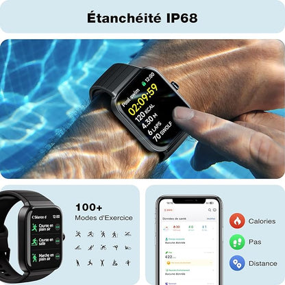 Montre Connectée Homme Femme avec Alexa Intégrée & Appel Bluetooth pour Android iOS neuve