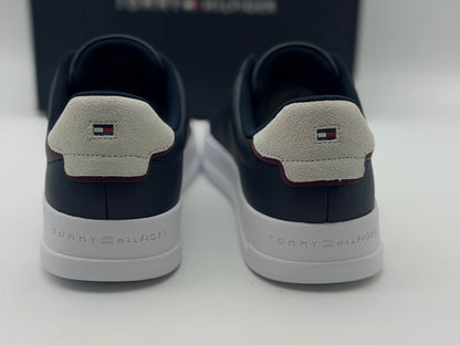 Tommy Hilfiger Baskets Homme Détail Essential en Cuir, Noir (Black/Black), 43